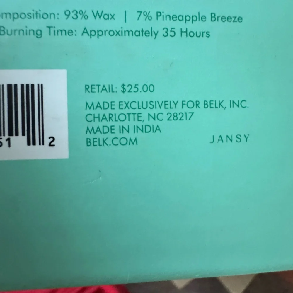 NWT Pineapple Breeze Shower Gel and Candle Set- Both from Belk